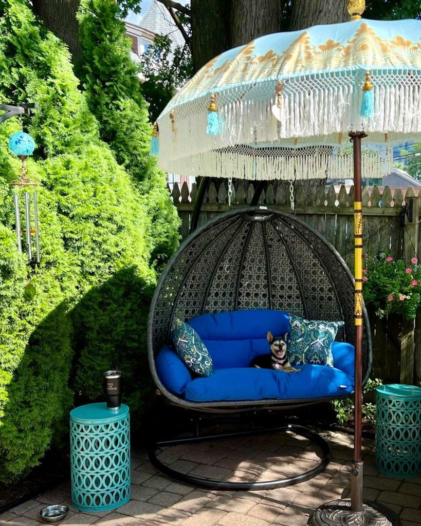 Georgie Parasol - Baliaric Balinese Garden Parasol Blue, Decorative accents, Elegant home decor, Full Painted, garden and home, garden decor, garden decoration, garden idea, Home decorating ideas, home with garden, Magnificent craftsmanship, outdoor umbrella, parasols, parasols umbrellas, patio umbrellas