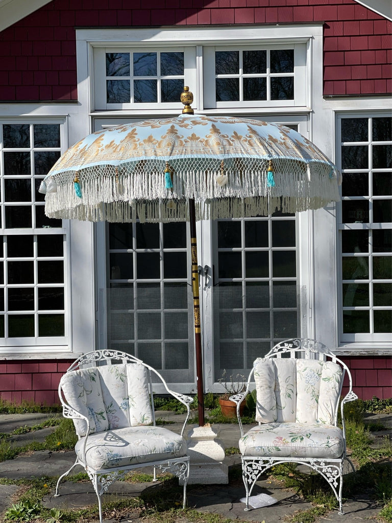 Georgie Parasol - Baliaric Balinese Garden Parasol Blue, Decorative accents, Elegant home decor, Full Painted, garden and home, garden decor, garden decoration, garden idea, Home decorating ideas, home with garden, Magnificent craftsmanship, outdoor umbrella, parasols, parasols umbrellas, patio umbrellas